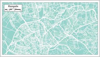 mapa de la ciudad de kampala uganda en estilo retro. esquema del mapa. vector