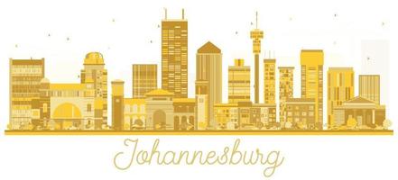 Johannesburg South Africa City skyline golden silhouette. vector