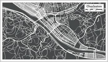 Charleston USA City Map in Retro Style. Outline Map. vector