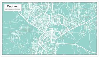 mapa de la ciudad de dodoma tanzania en estilo retro. esquema del mapa. vector