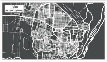 mapa de la ciudad de juba sudán del sur en estilo retro. esquema del mapa. vector