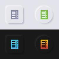 Server icon set, Multicolor neumorphism button soft UI Design for Web design, Application UI and more, Icon set, Button, Vector. vector