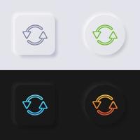 Rotation arrow button icon set, Multicolor neumorphism button soft UI Design for Web design, Application UI and more, Button, Vector. vector