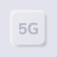 5G Internet connection icon, White Neumorphism soft UI Design for Web design, Application UI and more, Button, Vector. vector