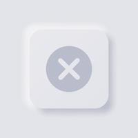 Cross icon, White Neumorphism soft UI Design for Web design, Application UI and more, Button, Vector. vector