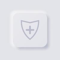 icono de escudo, diseño de interfaz de usuario suave de neumorfismo blanco para diseño web, interfaz de usuario de aplicación y más, botón, vector. vector