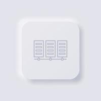 Server icon, White Neumorphism soft UI Design for Web design, Application UI and more, Button, Vector. vector