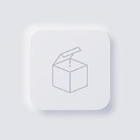 icono de caja, diseño de interfaz de usuario suave de neumorfismo blanco para diseño web, interfaz de usuario de aplicación y más, botón, vector. vector