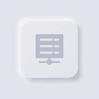 icono de servidor, diseño de interfaz de usuario suave de neumorfismo blanco para diseño web, interfaz de usuario de aplicación y más, botón, vector. vector