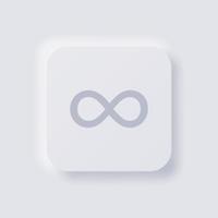 Infinity sign icon, White Neumorphism soft UI Design for Web design, Application UI and more, Button, Vector. vector