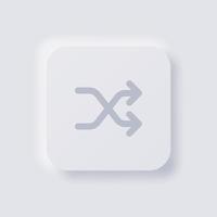 Shuffle button icon, White Neumorphism soft UI Design for Web design, Application UI and more, Button, Vector. vector