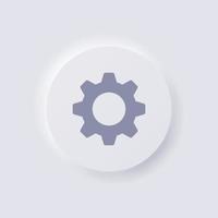 Cog icon, White Neumorphism soft UI Design for Web design, Application UI and more, Button, Vector. vector