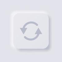 Circular rotation arrow icon, White Neumorphism soft UI Design for Web design, Application UI and more, Button, Vector. vector