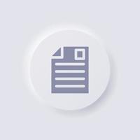 icono de papel, diseño de interfaz de usuario suave de neumorfismo blanco para diseño web, interfaz de usuario de aplicación y más, botón, vector. vector