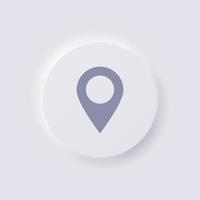 Location pinpoint icon, White Neumorphism soft UI Design for Web design, Application UI and more, Button, Vector. vector