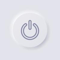 Power button icon, White Neumorphism soft UI Design for Web design, Application UI and more, Button, Vector. vector