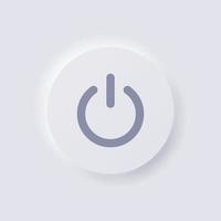 Power button icon, White Neumorphism soft UI Design for Web design, Application UI and more, Button, Vector. vector