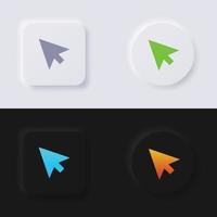 conjunto de iconos de botón de cursor, diseño de interfaz de usuario suave de botón de neumorfismo multicolor para diseño web, interfaz de usuario de aplicación y más, botón, vector. vector