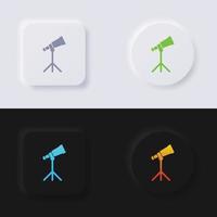 Binoculars icon set, Multicolor neumorphism button soft UI Design for Web design, Application UI and more, Icon set, Button, Vector. vector