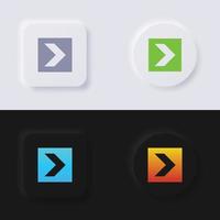 conjunto de iconos de flecha, diseño de interfaz de usuario suave de botón de neumorfismo multicolor para diseño web, interfaz de usuario de aplicación y más, botón, vector. vector