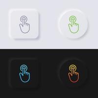 conjunto de iconos táctiles con los dedos, diseño de interfaz de usuario suave de botón de neumorfismo multicolor para diseño web, interfaz de usuario de aplicación y más, botón, vector. vector