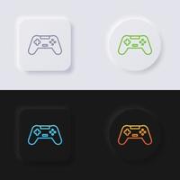 conjunto de iconos de botón de joystick, diseño de interfaz de usuario suave de botón de neumorfismo multicolor para diseño web, interfaz de usuario de aplicación y más, botón, vector. vector