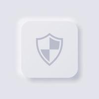 Shield icon, White Neumorphism soft UI Design for Web design, Application UI and more, Button, Vector. vector