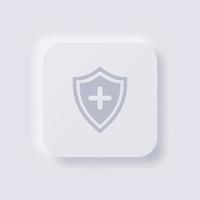 icono de escudo, diseño de interfaz de usuario suave de neumorfismo blanco para diseño web, interfaz de usuario de aplicación y más, botón, vector. vector