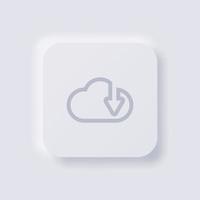 icono de carga en la nube, diseño de interfaz de usuario suave de neumorfismo blanco para diseño web, interfaz de usuario de aplicación y más, botón, vector. vector