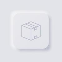 icono de caja, diseño de interfaz de usuario suave de neumorfismo blanco para diseño web, interfaz de usuario de aplicación y más, botón, vector. vector