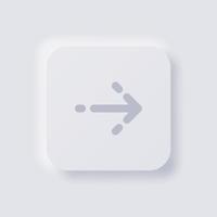 Arrow icon, White Neumorphism soft UI Design for Web design, Application UI and more, Button, Vector. vector