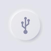 USB symbol Icon, White Neumorphism soft UI Design for Web design, Application UI and more, Button, Vector. vector