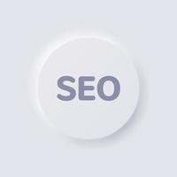 Search Engine Optimization icon, White Neumorphism soft UI Design for Web design, Application UI and more, Button, Vector. vector