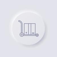 Box on cart, icon, White Neumorphism soft UI Design for Web design, Application UI and more, Button, Vector. vector