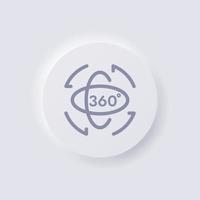 rotación de 360 grados, icono, diseño de interfaz de usuario suave de neumorfismo blanco para diseño web, interfaz de usuario de aplicación y más, botón, vector. vector