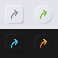 conjunto de iconos de flecha, diseño de interfaz de usuario suave de botón de neumorfismo multicolor para diseño web, interfaz de usuario de aplicación y más, botón, vector. vector