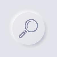 Magnifying Glass icon, White Neumorphism soft UI Design for Web design, Application UI and more, Button, Vector. vector