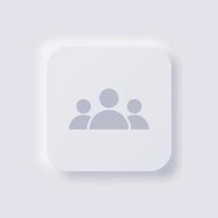 A group of people icon, White Neumorphism soft UI Design for Web design, Application UI and more, Button, Vector. vector