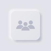 A group of people icon, White Neumorphism soft UI Design for Web design, Application UI and more, Button, Vector. vector