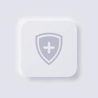 Shield icon, White Neumorphism soft UI Design for Web design, Application UI and more, Button, Vector. vector