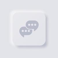 Speech balloon icon, White Neumorphism soft UI Design for Web design, Application UI and more, Button, Vector. vector