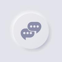 Speech balloon icon, White Neumorphism soft UI Design for Web design, Application UI and more, Button, Vector. vector