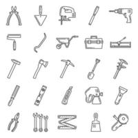 Repair and construction tools, thin line icons vector