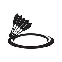 shuttlecock and racket icon,logo illustration design vector