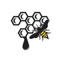 logotipo de abeja o panal, vector de diseño de ilustración de icono