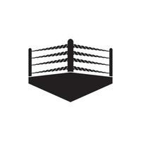 logotipo del ring de boxeo, diseño de ilustración vectorial de iconos vector