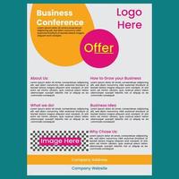 Business template for conference flyer brochure vector