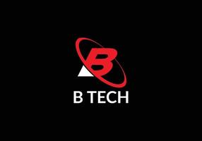 B Tech Abstract b letter modern initial logo design vector