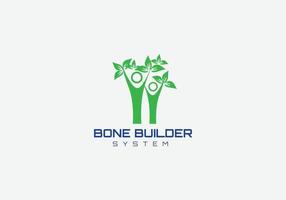 Bone builder Abstract yoga health logo design template vector