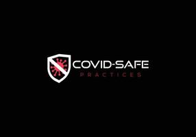 Abstract Covid logo design template vector